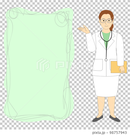 Young female doctor giving advice, veterinarian, white background 98757943