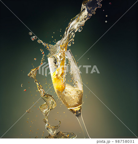 Champagne Explosion With Toast Of Flutes. Champagne Explosion With Toast Of Flutes. 98758031