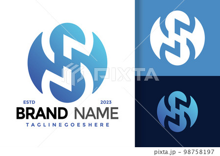 Letter SH or HS Unique Logo Logos Design Element Stock Vector Illustration Template 98758197