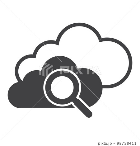 cloud with magnifying glass icon cloud with magnifying glass icon 98758411