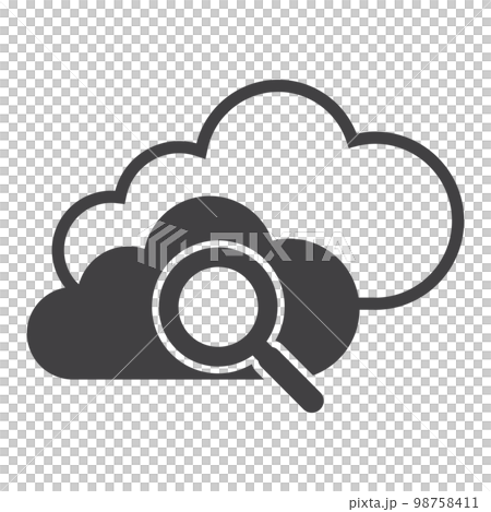 cloud with magnifying glass icon cloud with magnifying glass icon 98758411