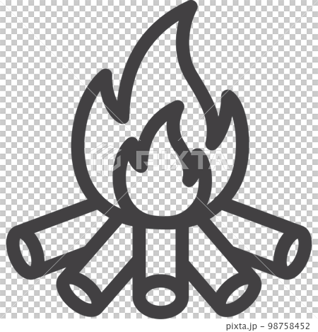 Campfire icon , fire pit, simple thin line icon sets Campfire icon , fire pit, simple thin line icon sets 98758452