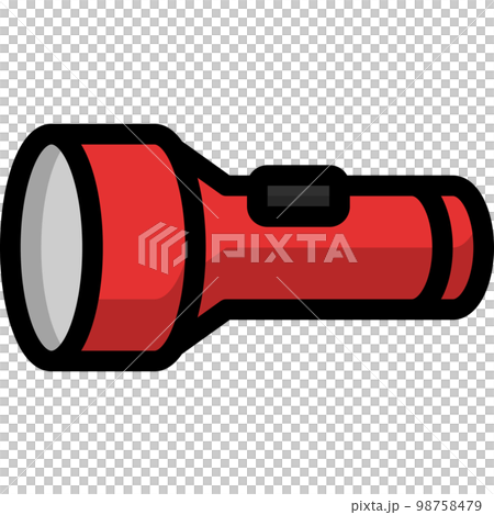 torch or flashlight icon, lineal color icon 98758479