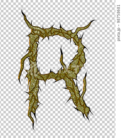Metal music style font.Spiky letter on transparent background. 98758681