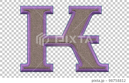 Decorative letter on transparent background.Art font illustration. 98758812