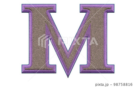 Decorative letter on transparent background.Art font illustration. 98758816