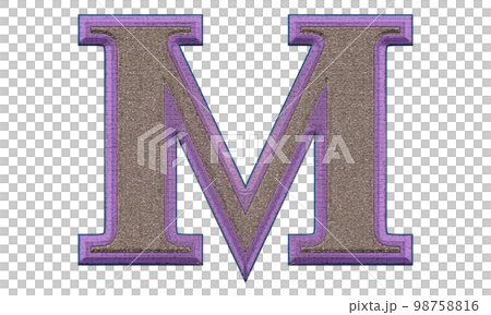 Decorative letter on transparent background.Art font illustration. 98758816
