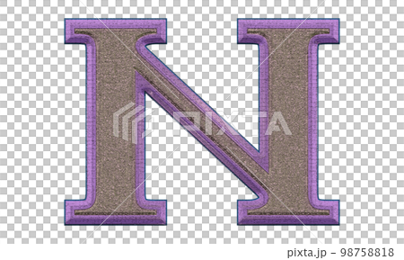 Decorative letter on transparent background.Art font illustration. 98758818