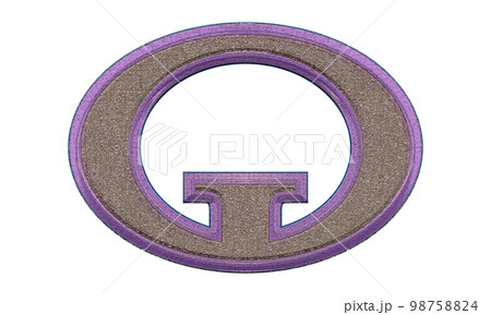 Decorative letter on transparent background.Art font illustration. 98758824