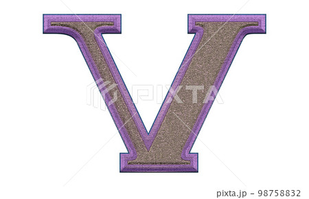 Decorative letter on transparent background.Art font illustration. 98758832