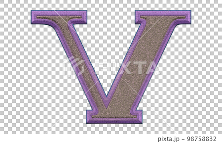 Decorative letter on transparent background.Art font illustration. 98758832