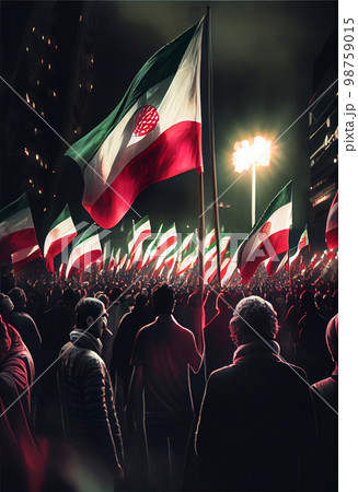 People protest against dictatorship. 98759015