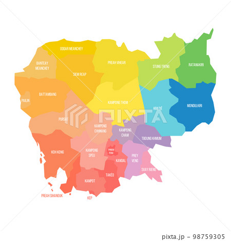 Cambodia political map of administrative divisions Cambodia political map of administrative divisions 98759305