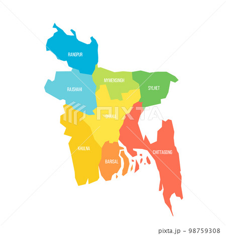 Bangladesh political map of administrative divisions Bangladesh political map of administrative divisions 98759308