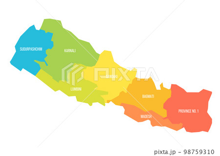 Nepal political map of administrative divisions Nepal political map of administrative divisions 98759310