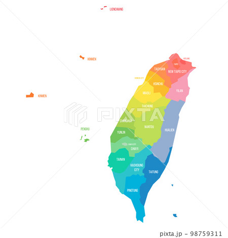 Taiwan political map of administrative divisions Taiwan political map of administrative divisions 98759311
