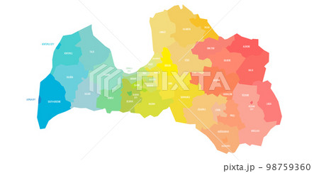 Latvia political map of administrative divisions Latvia political map of administrative divisions 98759360