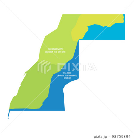 Western Sahara map of land divided by Moroccan Wall 98759394