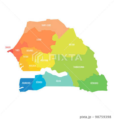 Senegal political map of administrative divisions 98759398
