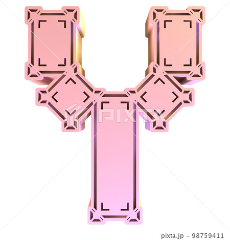 Decorative letter on transparent background.Rendered 3D illustration. Decorative letter on transparent background.Rendered 3D illustration. 98759411