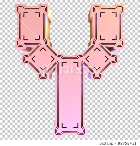 Decorative letter on transparent background.Rendered 3D illustration. Decorative letter on transparent background.Rendered 3D illustration. 98759411