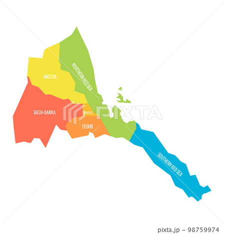 Eritrea political map of administrative divisions 98759974