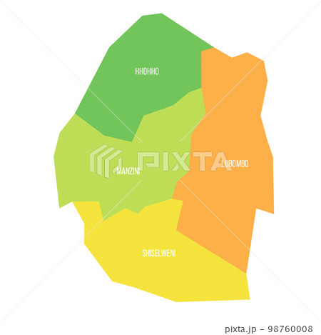 Eswatini political map of administrative divisions 98760008