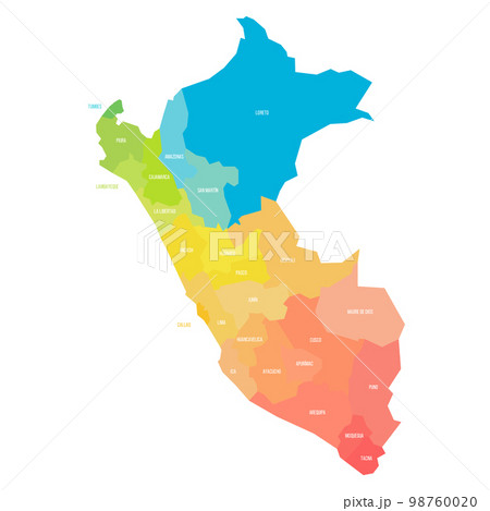 Peru political map of administrative divisions Peru political map of administrative divisions 98760020