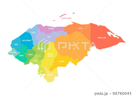 Honduras political map of administrative divisions Honduras political map of administrative divisions 98760045