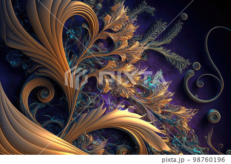 ボタニカルアート、背景素材 98760196