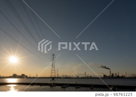 工場の夕景 工場の夕景 98761225