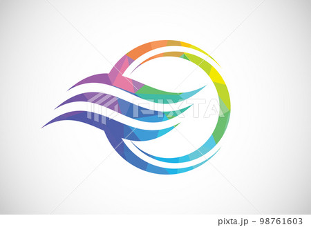 Air conditioner low poly logo sign symbol. Hot and cold symbol 98761603