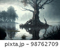 Fantasy marsh or swamp scene AI Generative	 98762709