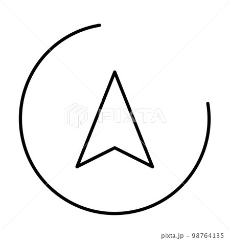 Navigation arrow thin line icon 98764135