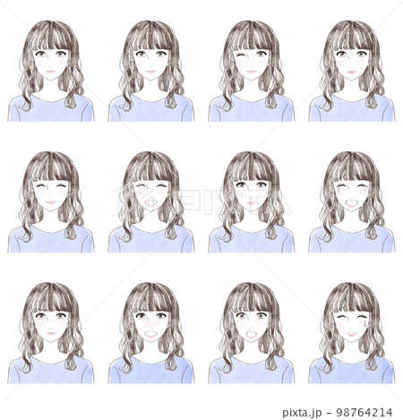 女性の表情セット 女性の表情セット 98764214