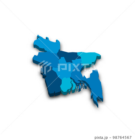 Bangladesh political map of administrative divisions 98764567