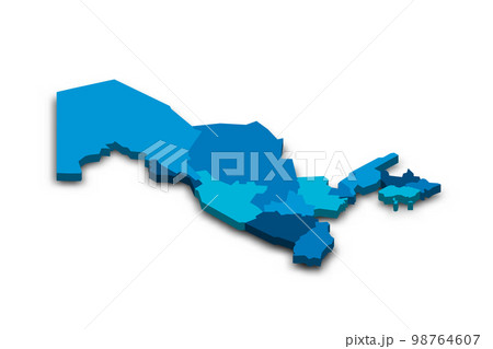 Uzbekistan political map of administrative divisions 98764607
