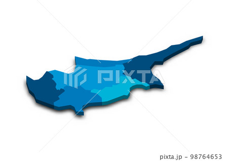 Cyprus political map of administrative divisions 98764653