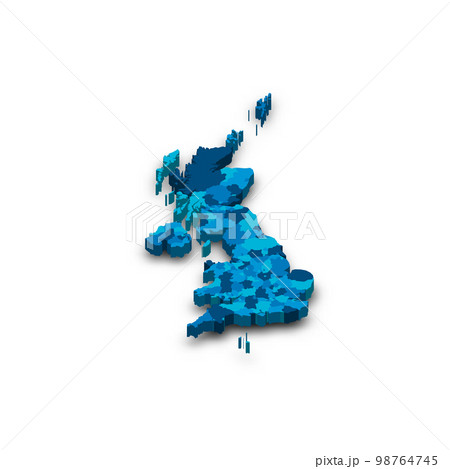 UK political map of administrative divisionsのイラスト素材 [98764745] PIXTA