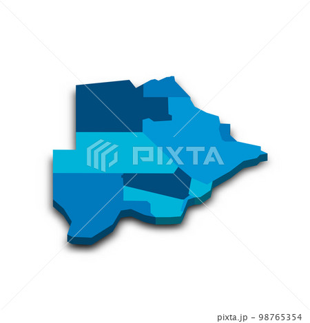 Botswana political map of administrative divisions Botswana political map of administrative divisions 98765354