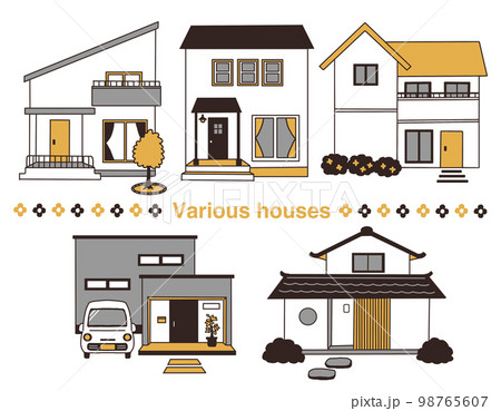 さまざまな家のイラスト さまざまな家のイラスト 98765607