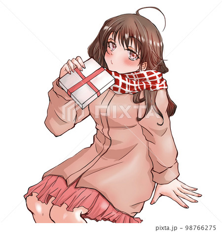 プレゼントを渡そうそしている女性 プレゼントを渡そうそしている女性 98766275