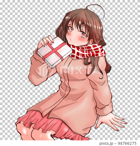 プレゼントを渡そうそしている女性 プレゼントを渡そうそしている女性 98766275