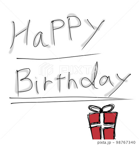 手書きテキスト　HappyBirthday 98767340