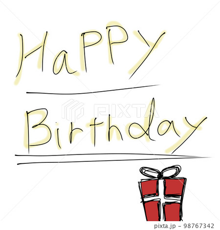 手書きテキスト　HappyBirthday 98767342