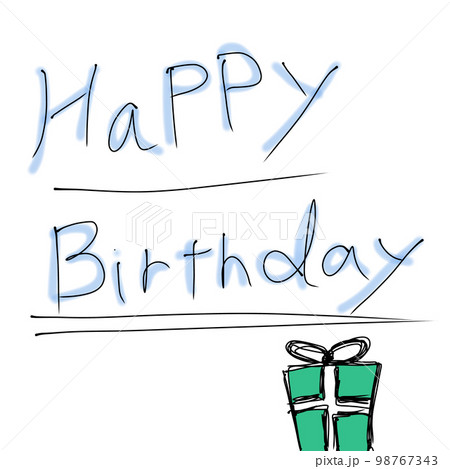 手書きテキスト　HappyBirthday 98767343