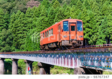 越美北線　足羽川を渡る列車（市波～小和清水） 98767347