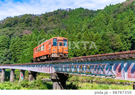 越美北線　足羽川を渡る列車（市波～小和清水） 98767350