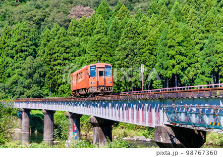 越美北線　足羽川を渡る列車（市波～小和清水） 98767360