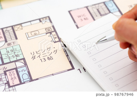 住宅図面とチェックリスト 98767946